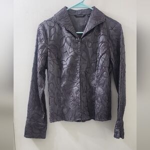 Samuel Dong Textured Jacket, Size Small, Purple.